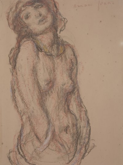 Akt (kredka na papierze) autorstwa Edmond François Aman Jean