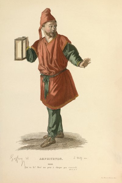 Kostium do roli Sosie, ok. 1868 r. (rycina) autorstwa Edmond Aime Florentin Geffroy