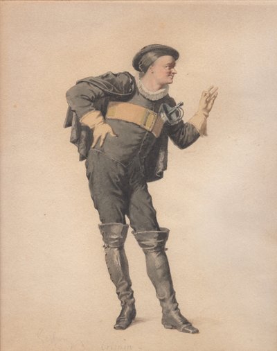 Crispin w Les Folies Amorous Jean-François Regnard. autorstwa Edmond Aime Florentin Geffroy