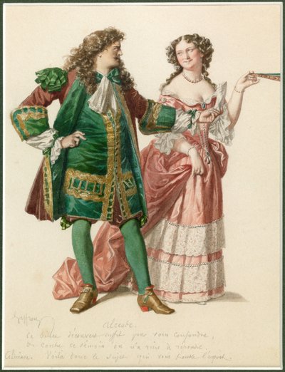 Portret Alceste i Celimene, ok. 1870 (akwarela) autorstwa Edmond Aime Florentin Geffroy