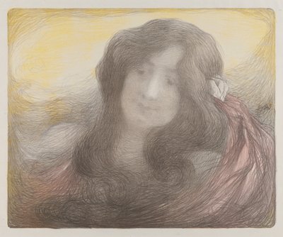 Dziewczyna z długimi włosami , c. 1898. autorstwa Edmond François Aman Jean
