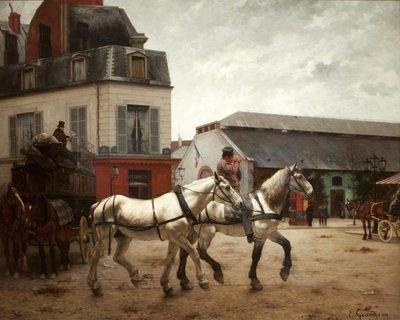 Przystanek autokarowy na Place de Passy autorstwa Edmond Georges Grandjean
