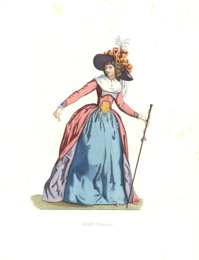 Modna kobieta, Francja autorstwa Edmond Lechevallier Chevignard