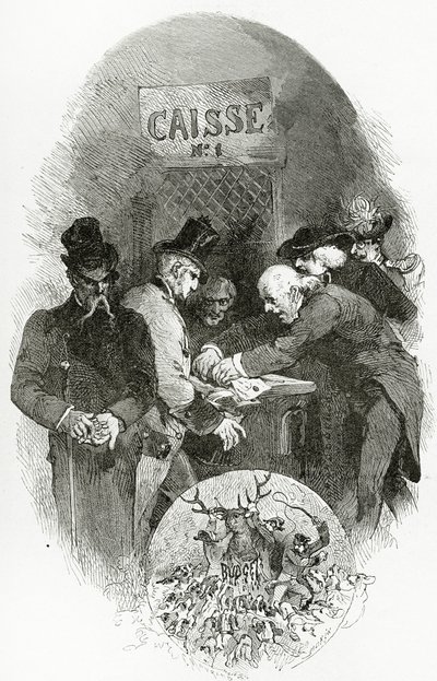 Emargement - ilustracja z Napoleona le Petit, XIX w. (rycina bw) autorstwa Edmond Morin