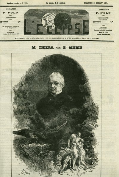 Portret Adolphe Thiersa (1797-1877), francuskiego polityka. Okładka w „”L