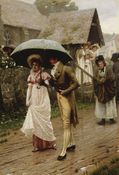 Mokry niedzielny poranek, 1896 r. autorstwa Edmund Blair Leighton