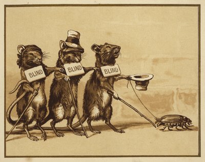Ilustracja do trzech ślepych myszy (kolor lito) autorstwa Edmund G. Caldwell
