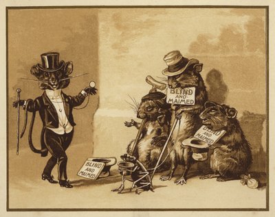 Ilustracja do trzech ślepych myszy (kolor lito) autorstwa Edmund G. Caldwell