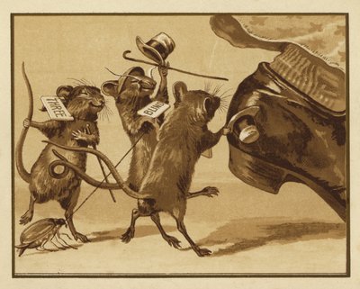 Ilustracja do trzech ślepych myszy (kolor lito) autorstwa Edmund G. Caldwell