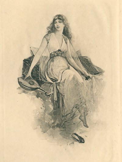 Dla elżbietańskich pieśni na cześć miłości i piękna (litho) autorstwa Edmund Henry Garrett