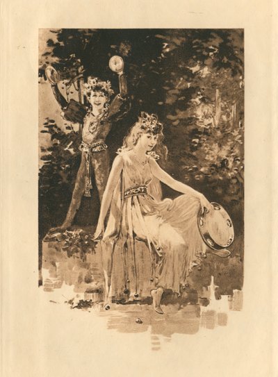 Dla elżbietańskich pieśni na cześć miłości i piękna (litho) autorstwa Edmund Henry Garrett