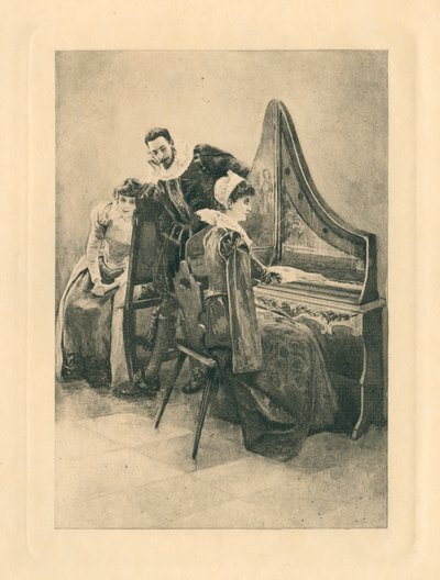 Dla elżbietańskich pieśni na cześć miłości i piękna (litho) autorstwa Edmund Henry Garrett