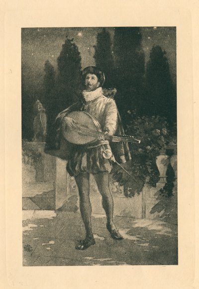 Dla elżbietańskich pieśni na cześć miłości i piękna (litho) autorstwa Edmund Henry Garrett