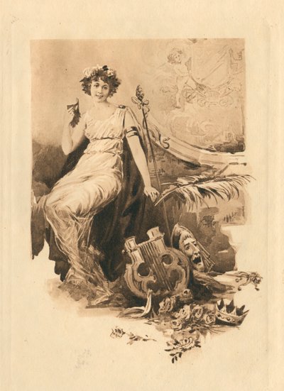 Dla elżbietańskich pieśni na cześć miłości i piękna (litho) autorstwa Edmund Henry Garrett