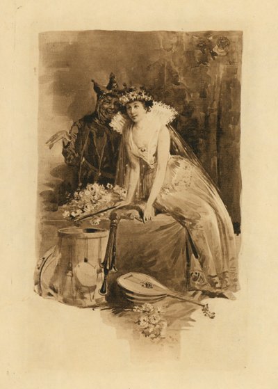 Dla elżbietańskich pieśni na cześć miłości i piękna (litho) autorstwa Edmund Henry Garrett