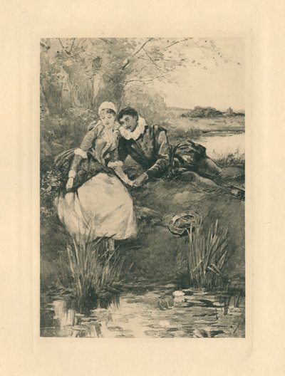 Dla elżbietańskich pieśni na cześć miłości i piękna (litho) autorstwa Edmund Henry Garrett