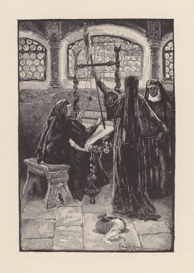 Ilustracja do "Wigilii św. Agnieszki" Johna Keatsa (litografia) autorstwa Edmund Henry Garrett