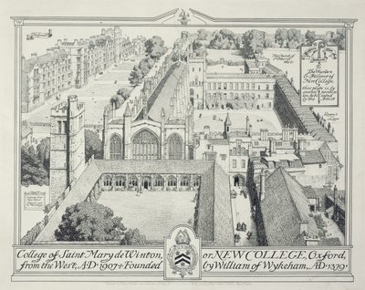 Kolegium St Mary de Winton lub New College, 1928 autorstwa Edmund Hort New