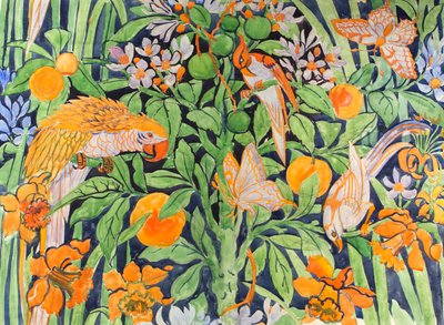 Jungle Chat c1930 (gwasz na papierze) autorstwa Edmund Hunter