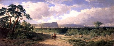 Widok na Nottingham (olej na pokładzie) autorstwa Edmund John Niemann