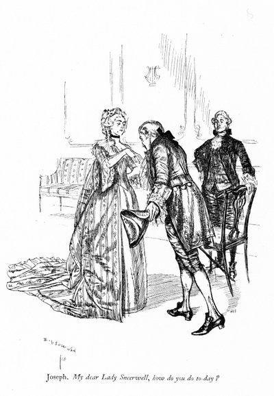 Ilustracja do "Szkoły skandalu" Sheridana (grafika) autorstwa Edmund Joseph (after) Sullivan