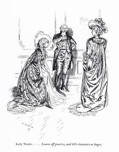 Ilustracja do "Szkoły skandalu" Sheridana (grafika) autorstwa Edmund Joseph (after) Sullivan