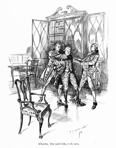 Ilustracja do "Szkoły skandalu" Sheridana (grafika) autorstwa Edmund Joseph (after) Sullivan