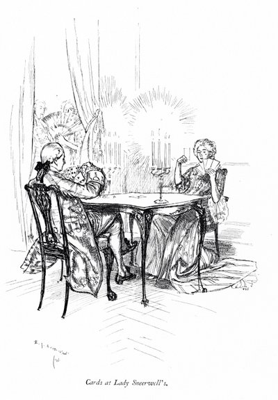 Ilustracja do "Szkoły skandalu" Sheridana (grafika) autorstwa Edmund Joseph (after) Sullivan