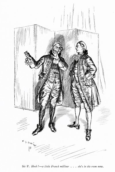 Ilustracja do "Szkoły skandalu" Sheridana (grafika) autorstwa Edmund Joseph (after) Sullivan