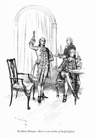 Ilustracja do "Szkoły skandalu" Sheridana (grafika) autorstwa Edmund Joseph (after) Sullivan