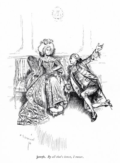 Ilustracja do "Szkoły skandalu" Sheridana (grafika) autorstwa Edmund Joseph (after) Sullivan