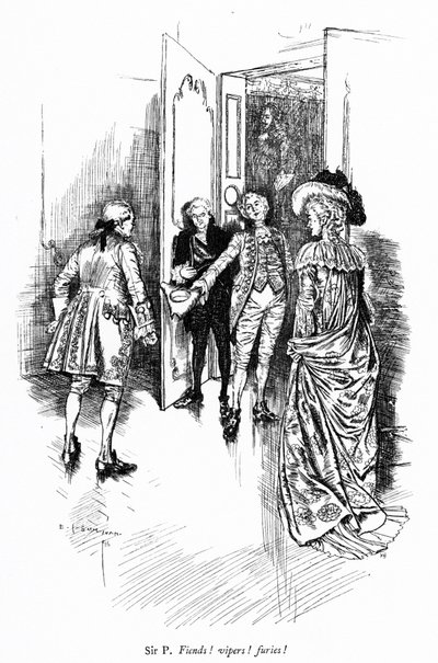 Ilustracja do "Szkoły skandalu" Sheridana (grafika) autorstwa Edmund Joseph (after) Sullivan