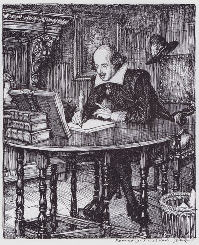 Szekspir w swoim gabinecie (lito) autorstwa Edmund Joseph (after) Sullivan