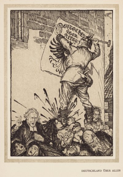 Girlanda cesarska: Deutschland Uber Alles (litho) autorstwa Edmund Joseph (after) Sullivan