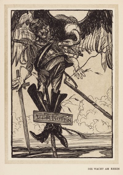 Girlanda cesarska: Die Wacht Am Rhein (litografia) autorstwa Edmund Joseph (after) Sullivan