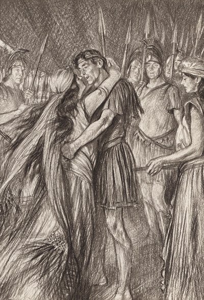 William Shakespeare: Antoniusz i Kleopatra, akt IV, scena 4 (litografia) autorstwa Edmund Joseph (after) Sullivan