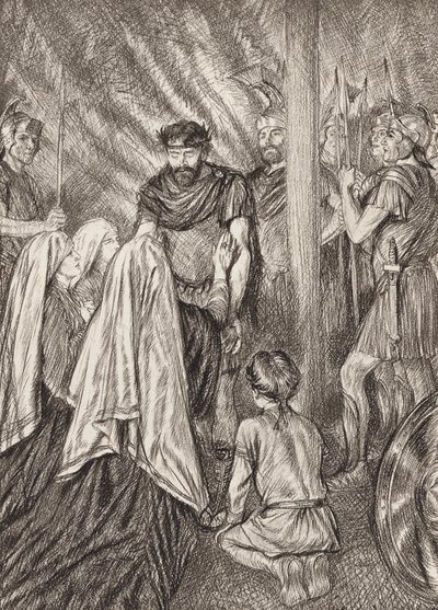 William Shakespeare: Tragedia Koriolana, akt V, scena 3 (litografia) autorstwa Edmund Joseph (after) Sullivan