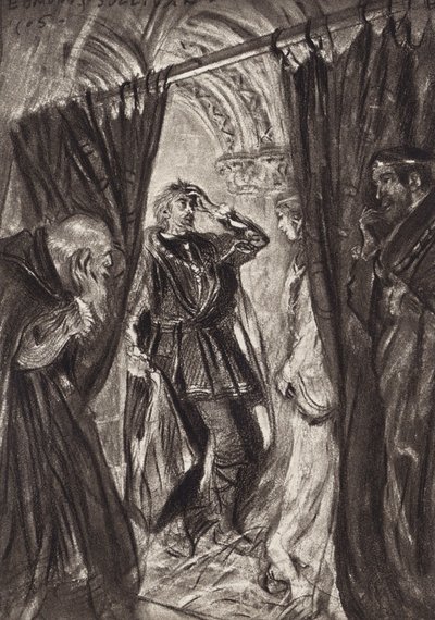William Shakespeare: Tragedia Hamleta, księcia Danii, akt III, scena 1 (litografia) autorstwa Edmund Joseph (after) Sullivan