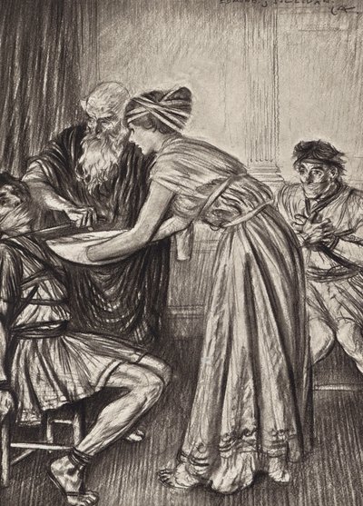 William Shakespeare: Tragedia Tytusa Andronikusa, akt V, scena 2 (litografia) autorstwa Edmund Joseph (after) Sullivan