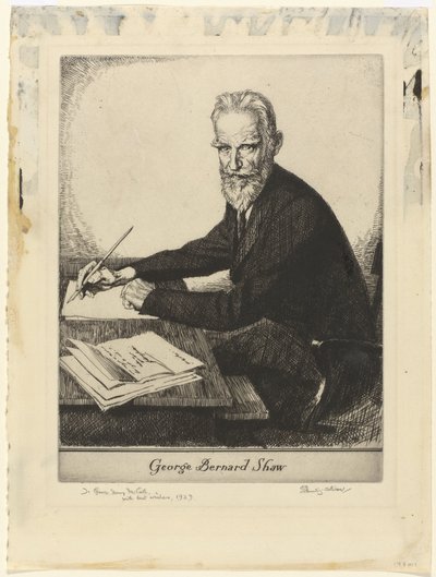 Portret van George Bernard Shaw George Bernard Shaw (tytuł na obiekcie) autorstwa Edmund Joseph Sullivan (signed by artist)