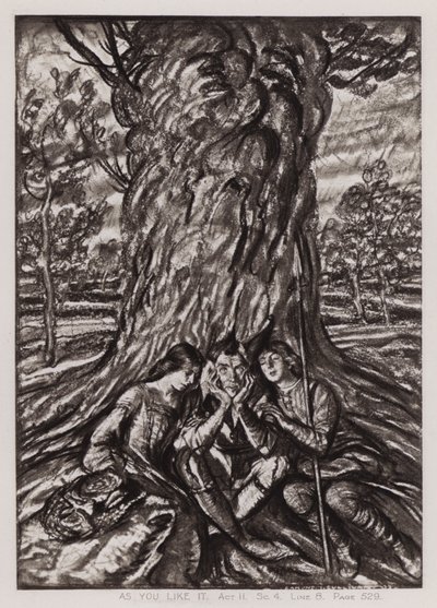 Jak Ci się podoba, Akt II, Sc 4 (lito) autorstwa Edmund Joseph Sullivan