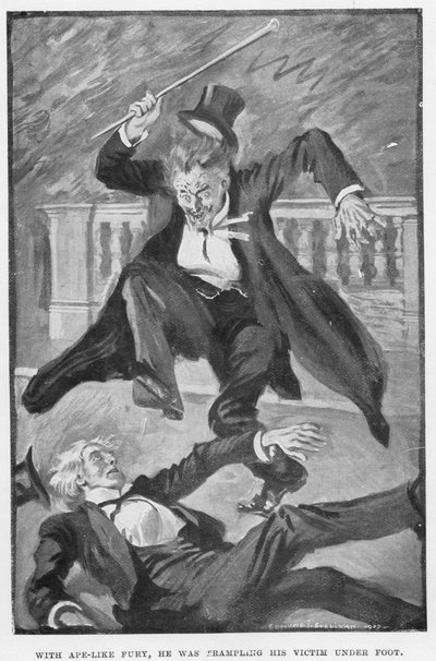 Ilustracja do Dr Jekyll i Mr Hyde autorstwa RL Stevensona autorstwa Edmund Joseph Sullivan