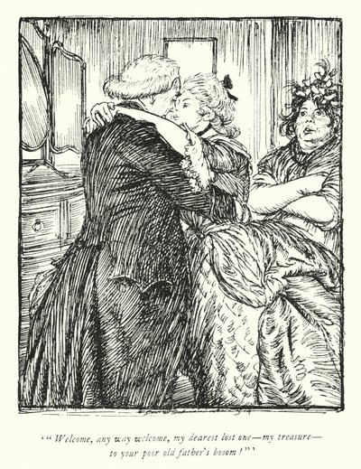 Ilustracja do The Vicar of Wakefield autorstwa Olivera Goldsmitha (lito) autorstwa Edmund Joseph Sullivan