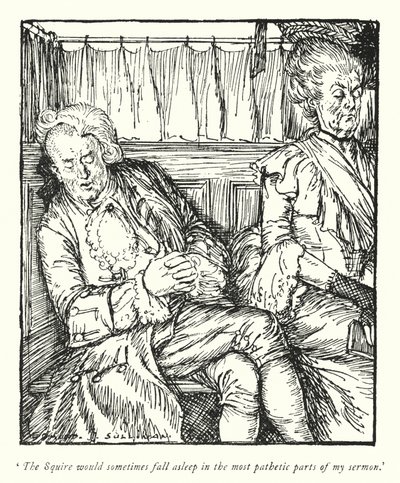 Ilustracja do The Vicar of Wakefield autorstwa Olivera Goldsmitha (lito) autorstwa Edmund Joseph Sullivan