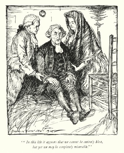 Ilustracja do The Vicar of Wakefield autorstwa Olivera Goldsmitha (lito) autorstwa Edmund Joseph Sullivan