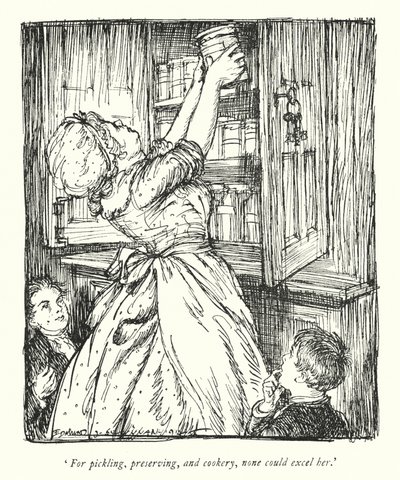 Ilustracja do The Vicar of Wakefield autorstwa Olivera Goldsmitha (lito) autorstwa Edmund Joseph Sullivan