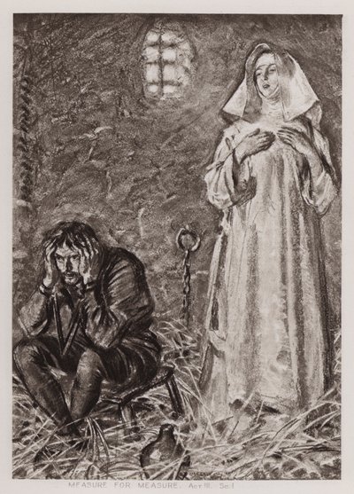 Miarka za miarkę, akt III, Sc I (lito) autorstwa Edmund Joseph Sullivan