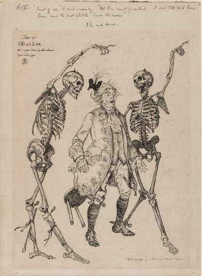 Old Bones musi wyjść na zewnątrz…, 1900 autorstwa Edmund Joseph Sullivan