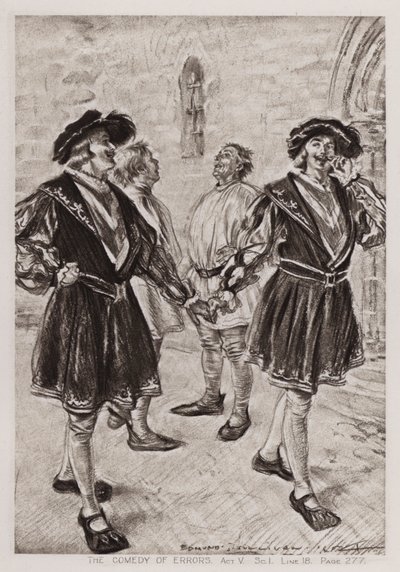 Komedia omyłek, akt V, Sc I (lito) autorstwa Edmund Joseph Sullivan