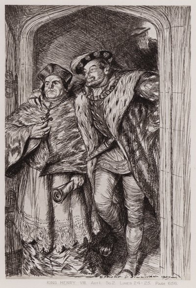Słynna historia życia króla Henryka VIII, akt I, sc 2 (lito) autorstwa Edmund Joseph Sullivan